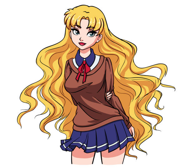 Anime Girl Curly Hair Stock Photos, Pictures & Royalty-Free Images - iStock