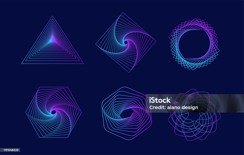 3d Math Elements Set Of Geometric Elements Vector Illustration Stock Illustration ...