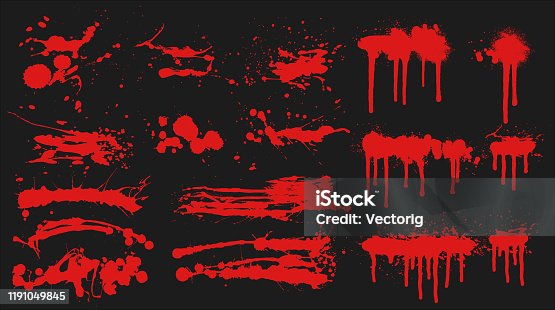 istock Red Grunge Brushes Set 1191049845