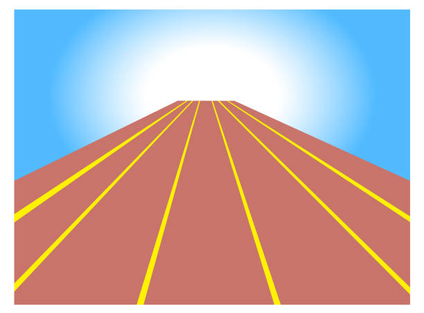 白い背景に将来のデザインイラストへの道をトラックウェイ - trackway点のイラスト素材／クリップアート素材／マンガ素材／アイコン素材