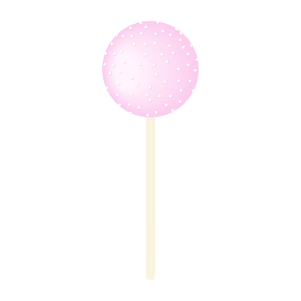 istock One stick Lollipop pink isolated on white. icing and sprinkles 1191053334