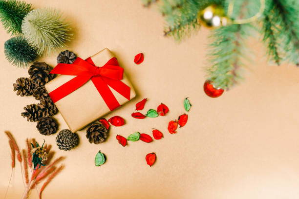 istock High Angle View Of Christmas Decorations On Table 1191060126