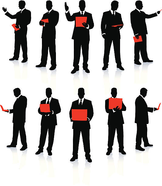 Businessman Silhouette Collection vector art illustration