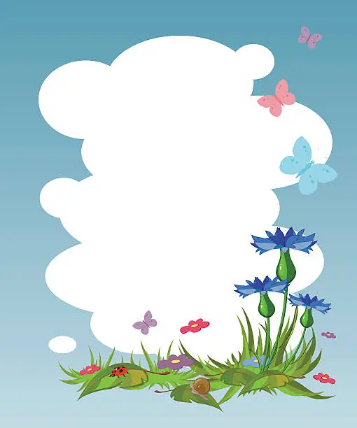 Vector illustration of Background for your text with cornflowers