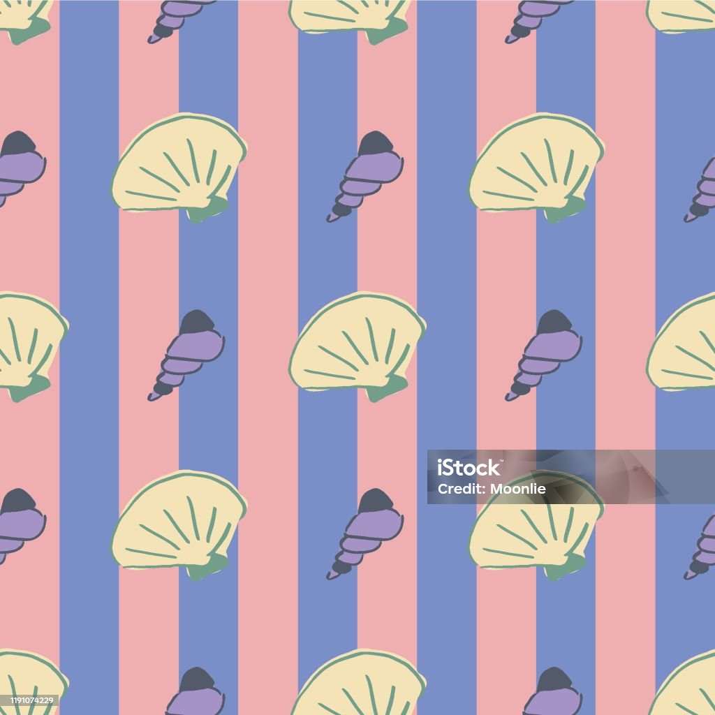 Pattern Artists Shells Sea Shells Seamless Pattern Design Stock Illustration - Download Image ...