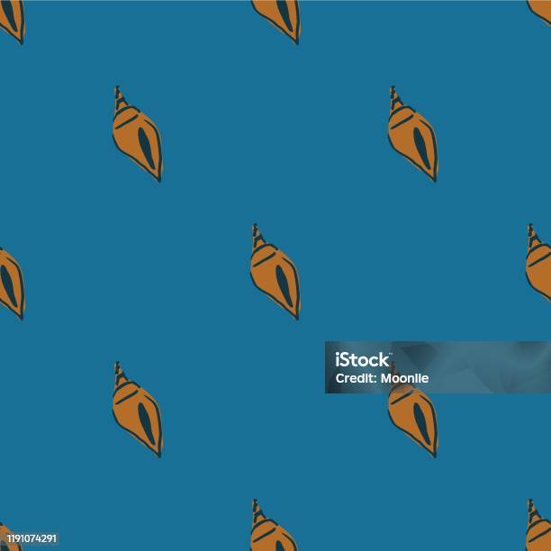 Abstract Shell Patterns Seamless Sea Shells Seamless Pattern Design Stock Illustration - Download Image ...