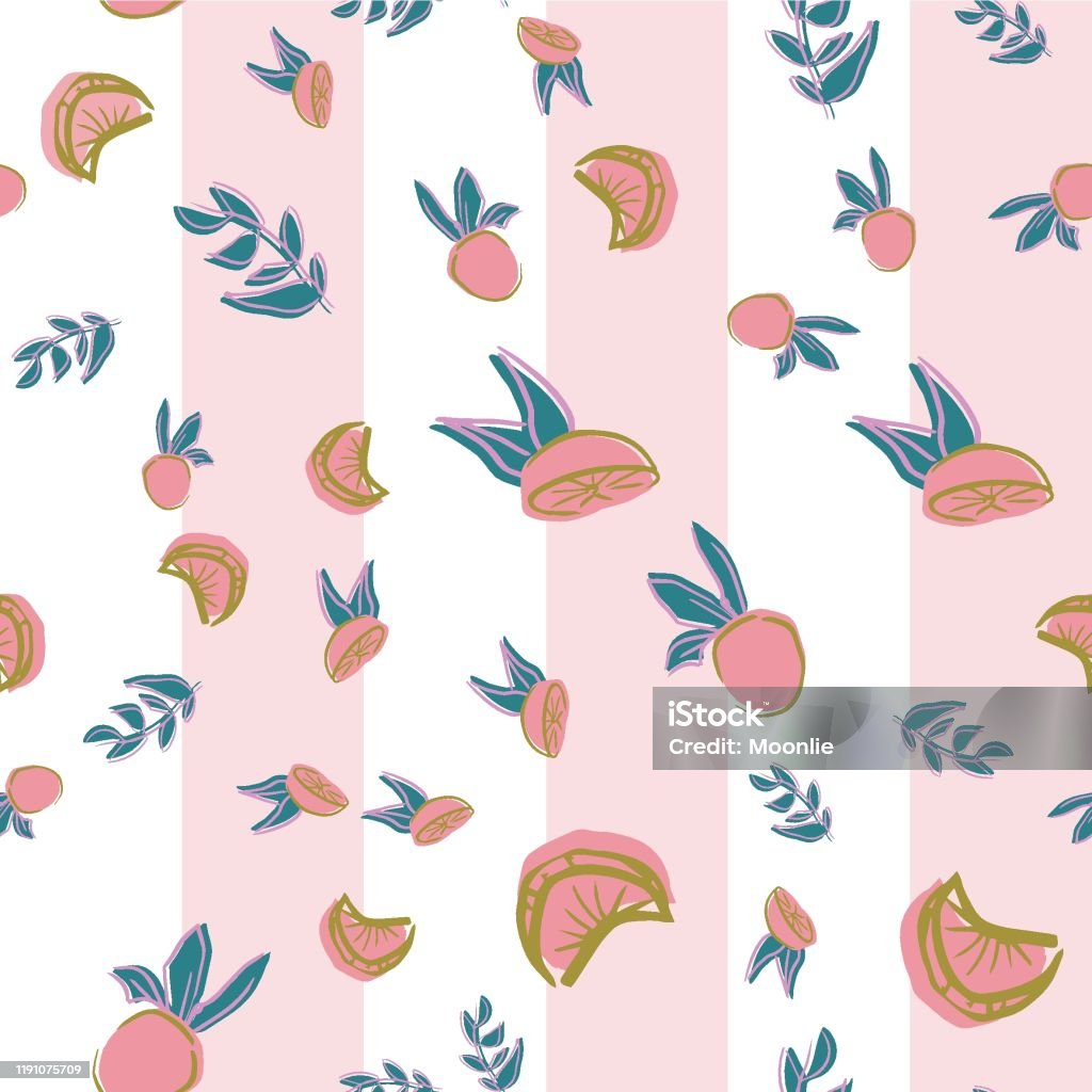 Repeat Pattern Designs Food Oranges With Leaves Seamless Repeat Pattern Design Stock Illustration ...