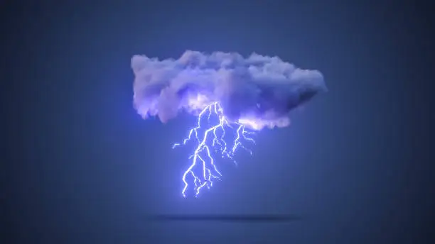 Photo of 3D Realistic Render of a Cloud with Thunderstorm