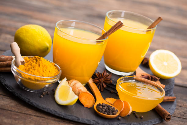 istock Healthy turmeric drink with honey, cinnamon, lemon and ginger 1191076723