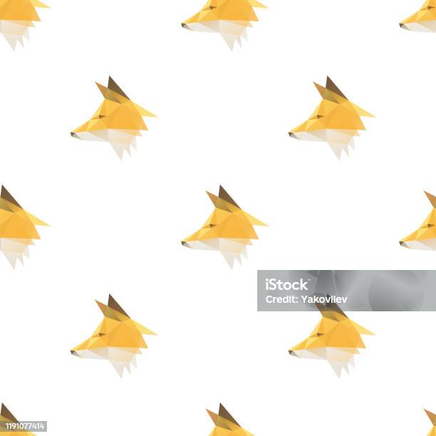 Fox Shape Pattern Fox Head Triangle Shape Seamless Pattern Backgrounds Wrapping Paper ...