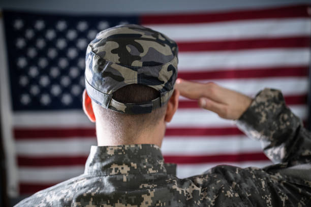 Portrait Of Solider Saluting