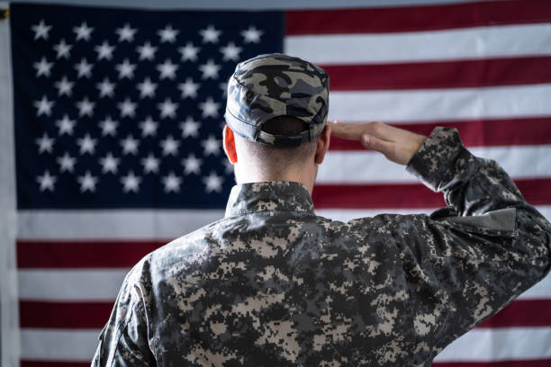 istock Portrait Of Solider Saluting 1191081113