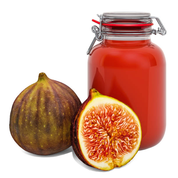 istock Jar of Common Fig Jam with figs, 3D rendering isolated on white background 1191083715