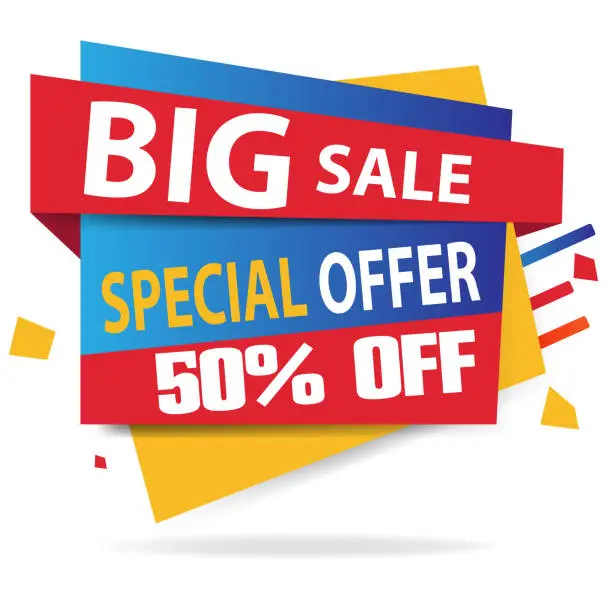 Vector illustration of Sale banner template design, Big sale special offer