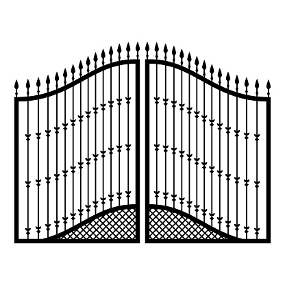 Forged gates icon black color vector illustration flat style simple image