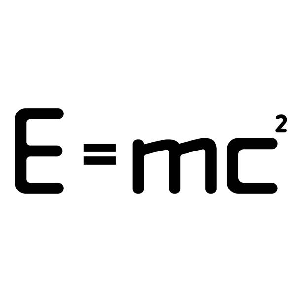 e mc squared energii formuły prawa fizycznego e mc znak e równa mc 2 edukacja pojęcie teoria względności ikona czarny kolor wektor ilustracja płaski styl obrazu - znak równości stock illustrations