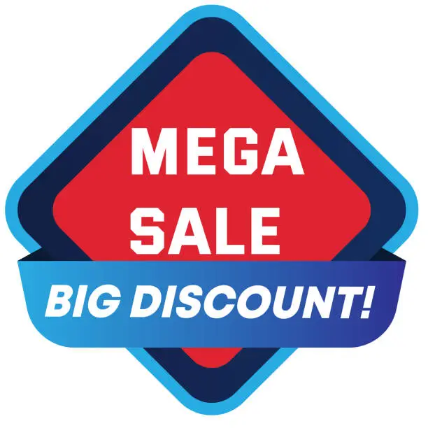 Vector illustration of Mega Sale banner design vector illustration