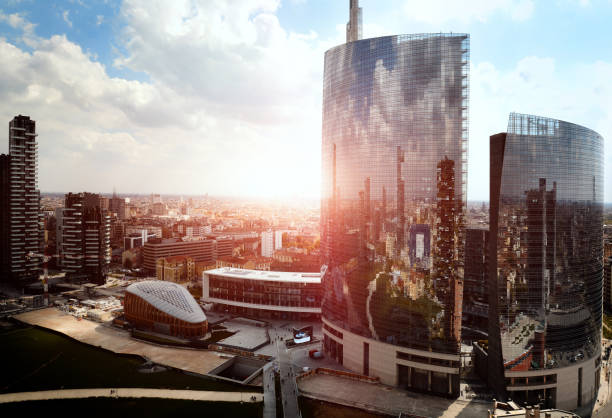 istock reflection of new modern district in Milan 1191093486