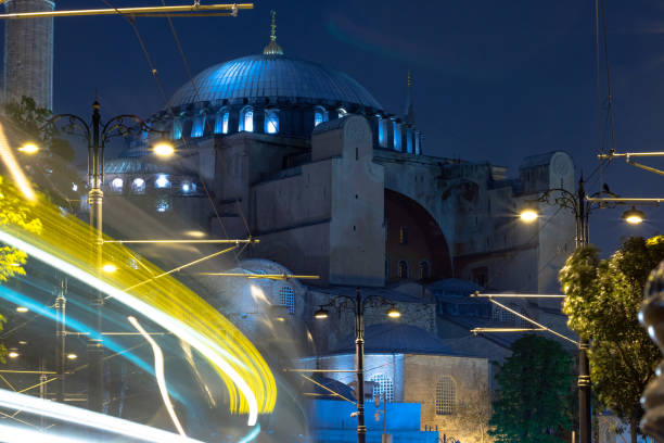 istock Hagia Sophia and Light trails 1191094260