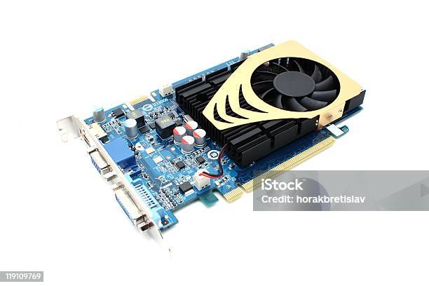 Modern Computer Video Card Isolated On White Background Stock Photo - Download Image Now