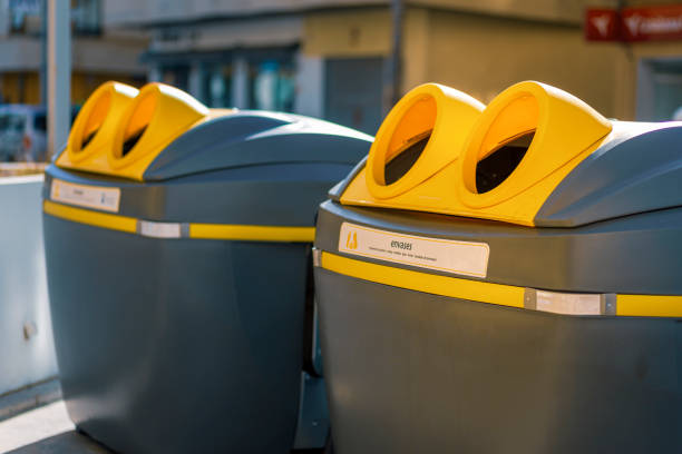 istock recycling containers on a street in Spain 1191099061