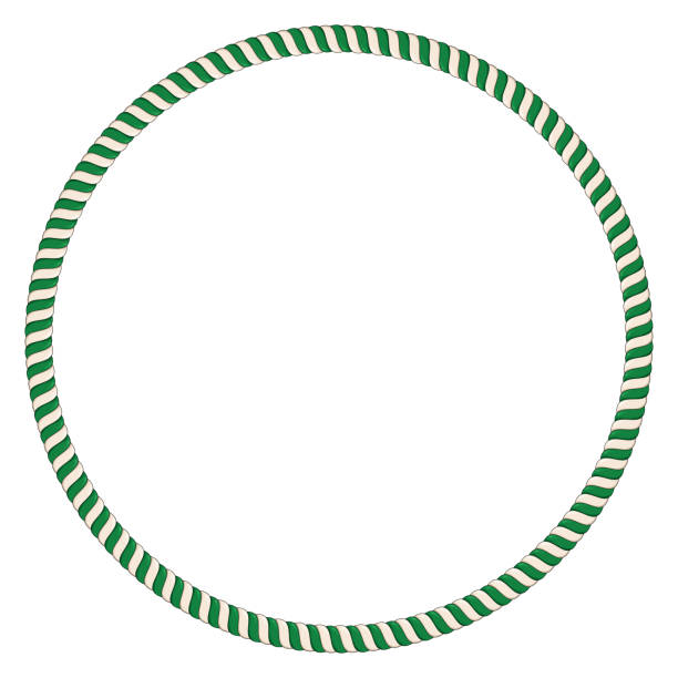 istock candy cane green round frame for Christmas and New Year composition. circle border for holiday design isolated on white background 1191099311