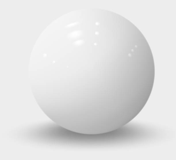 белая реалистичная сфера изолирована на белом.  белый реалистичный шар - textured render form water stock illustrations