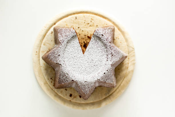 Pandoro , traditional Italian sweet bread stock photo