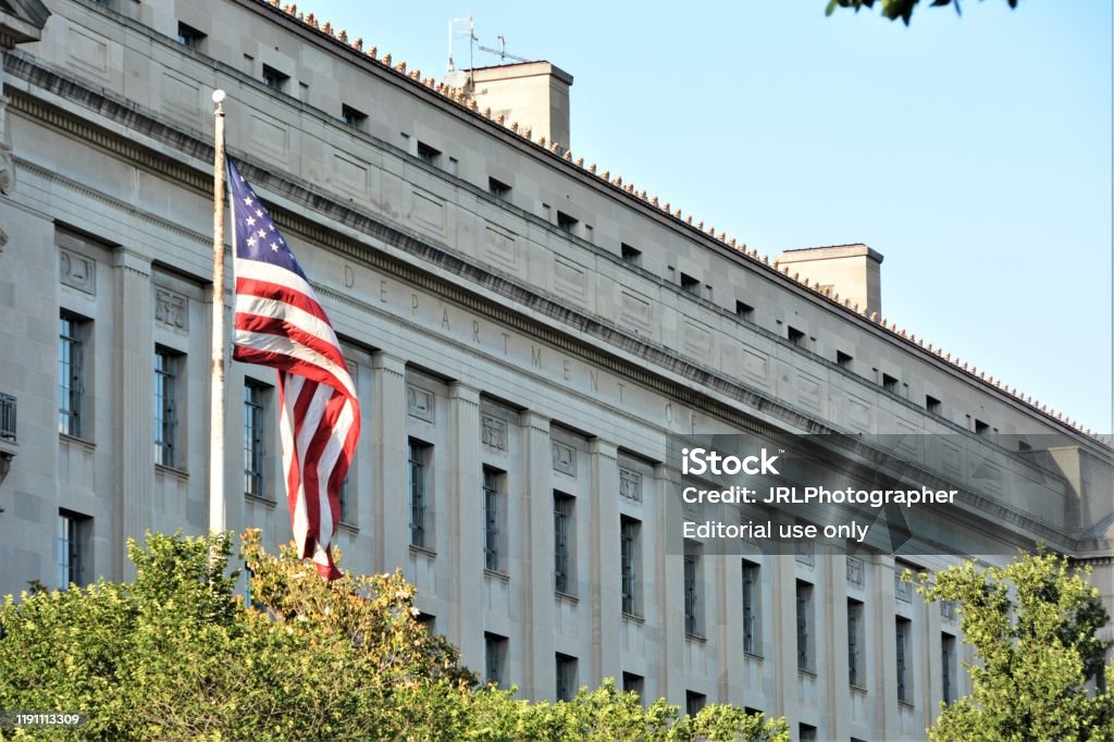 Department of Justice Department of Justice in Washington D.C. Department of Justice Stock Photo