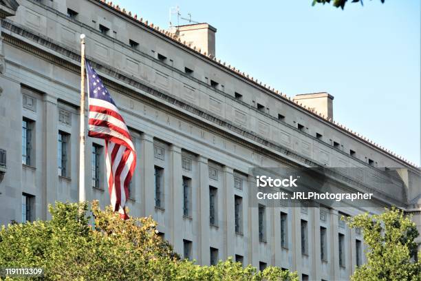 Department Of Justice Stock Photo - Download Image Now - Department of Justice, USA, American Flag