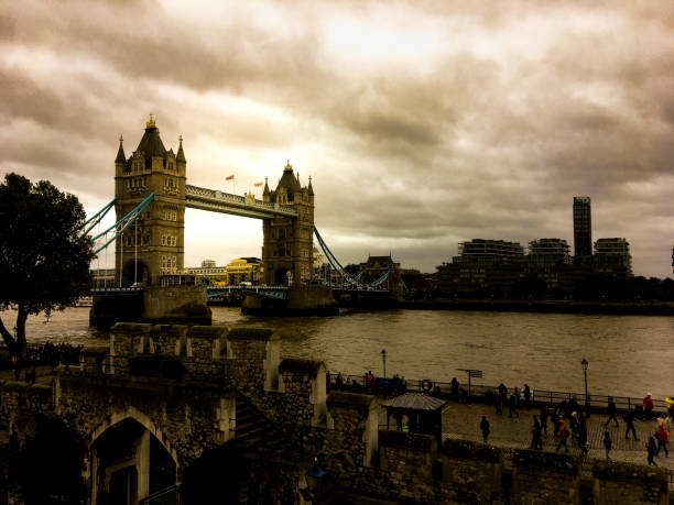 Iconic Tower Bridge connecting Londong with Southwark on the Thames River