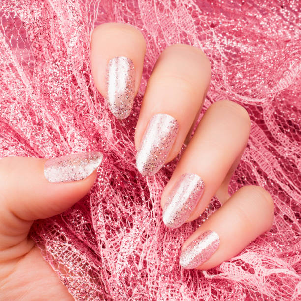 istock glittered shiny rose nails manicure 1191121666