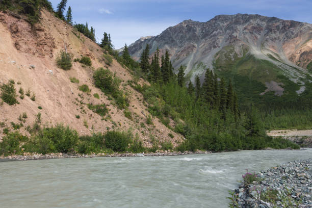 istock Mountains and river in summer landscape in Alaska 1191122466