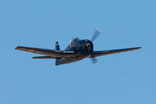 istock Extremely close front view of an American WWII fighter plane ( F6F Hellcat ) 1191124287