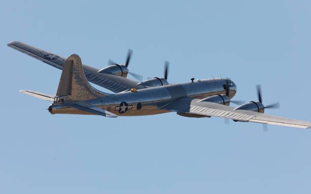 istock Tail view of a rare WWII bomber (B-29 Superfortress) flying 1191124430