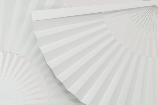 Fans with white background,chinese style decoration,3d,rendering.Computer digital drawing.