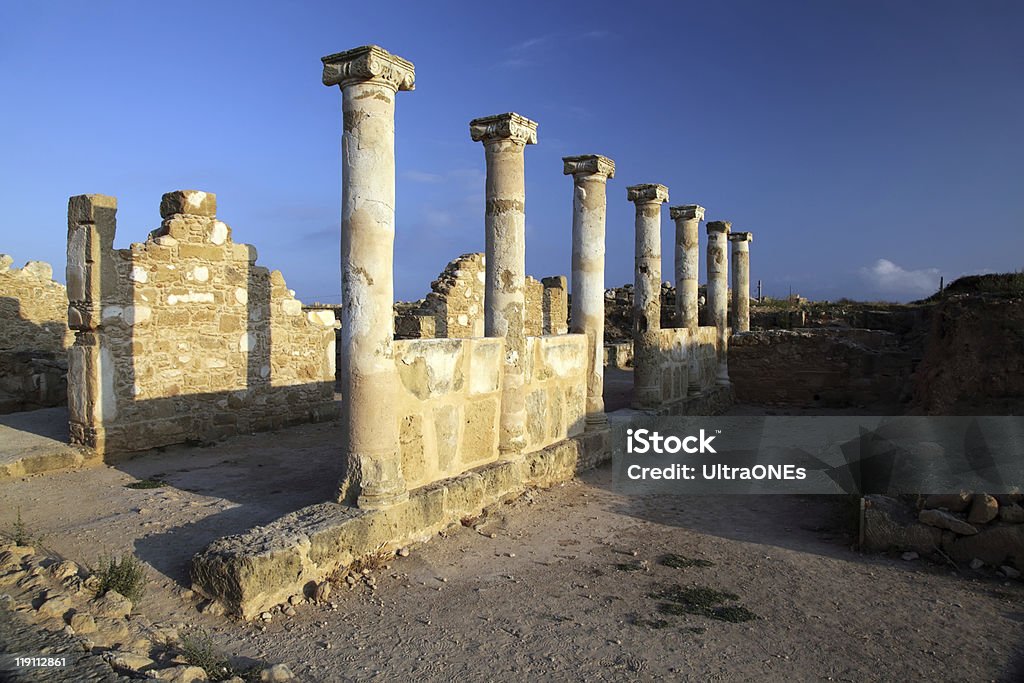 Templo colunas, Paphos, Chipre. - Royalty-free Anoitecer Foto de stock