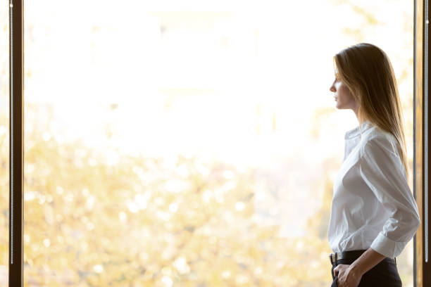 istock Side view lost in thoughts young female entrepreneur. 1191132562