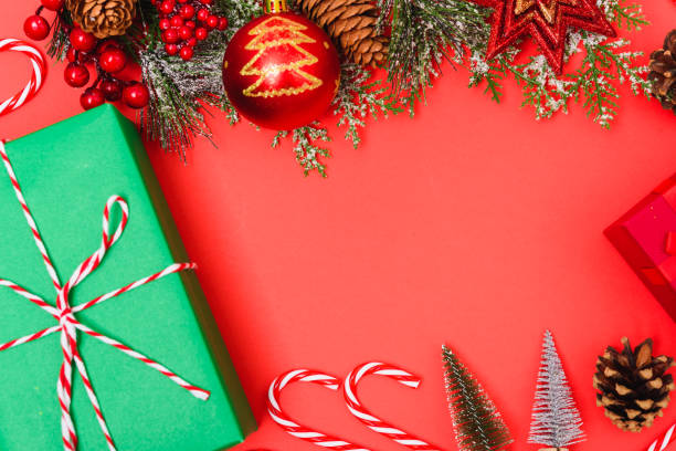 istock Christmas red balls with decorative abstract 1191135623