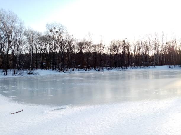 istock Winter lake in silver. 1191136388