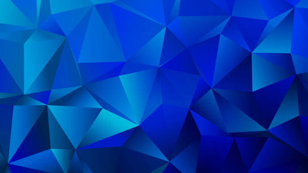 istock Blue Hues Trendy Crystal Polygonal Backdrop Design 1191147490