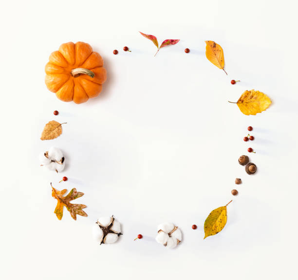 istock Autumn theme with orange pumpkin 1191152946