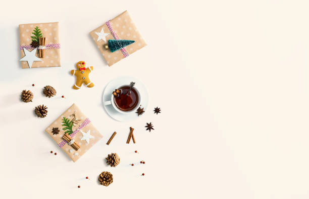 istock Handmade Christmas gift boxes with ornaments 1191152951