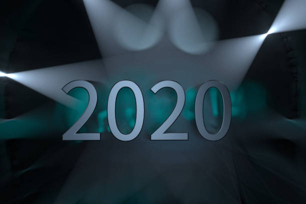 istock 2020 new year with industrial tunnel background, 3d rendering. 1191157818