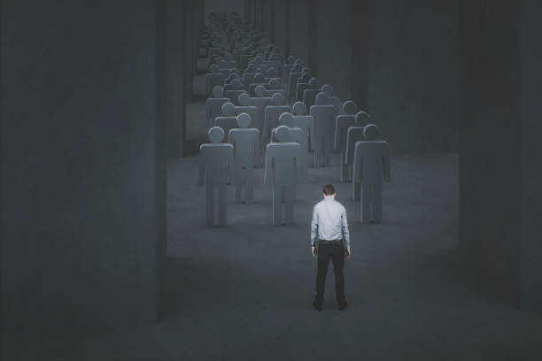 istock Tired businessman against approaching competition 1191158636