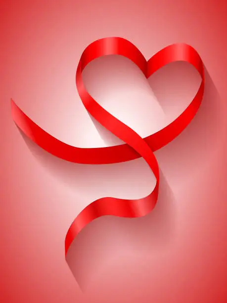 Vector illustration of Heart ribbon