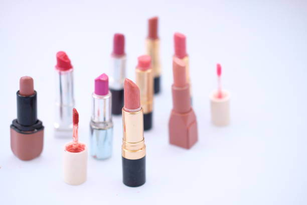 istock Top view lipstick on white background 1191164631