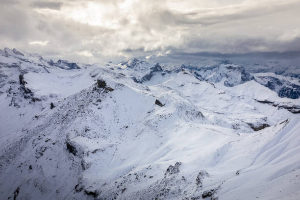 istock Mountains around Shilthorn covered by snow. 1191166121
