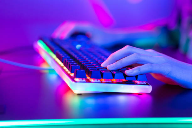 esport rgb mysz i klawiatura - pc game zdjęcia i obrazy z banku zdjęć