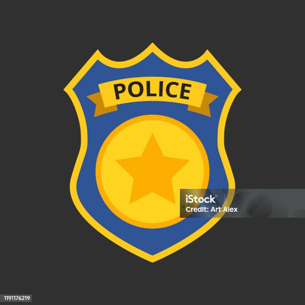 Police Officer Badge Icon Vector Illustration Stock Illustration - Download Image Now - Police Badge, Icon, Metal